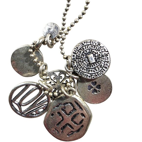 Charm Necklace Silver-Tone Ball Chain lucky brand love womens jewelry clover - Picture 1 of 5